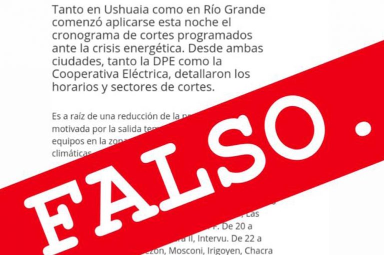 La Cooperativa Eléctrica de Río Grande desmintió información falsa acerca de cortes programados