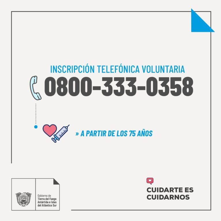 Campaña de vacunación contra el covid19: Inicia la entrega de turnos para personas mayores de 75 años