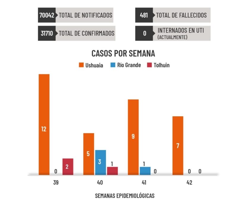 Solo 7 casos activos en toda la provincia: No se detectaron nuevos contagios en Río Grande y Tolhuin en la última semana