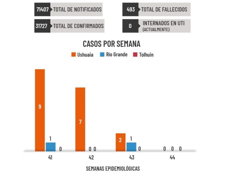 Tierra del Fuego no registró casos positivos de covid19 durante la última semana