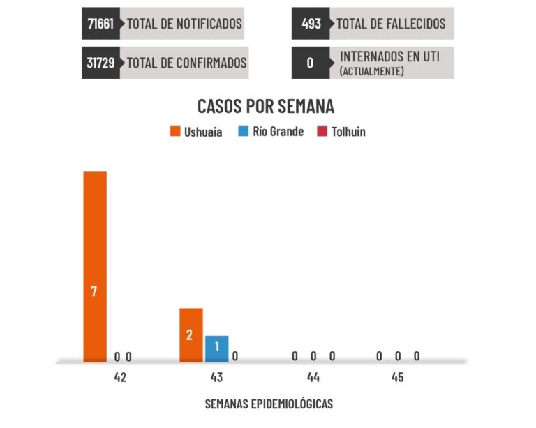 Por segunda semana consecutiva no se registraron casos positivos de covid19 en Tierra del Fuego