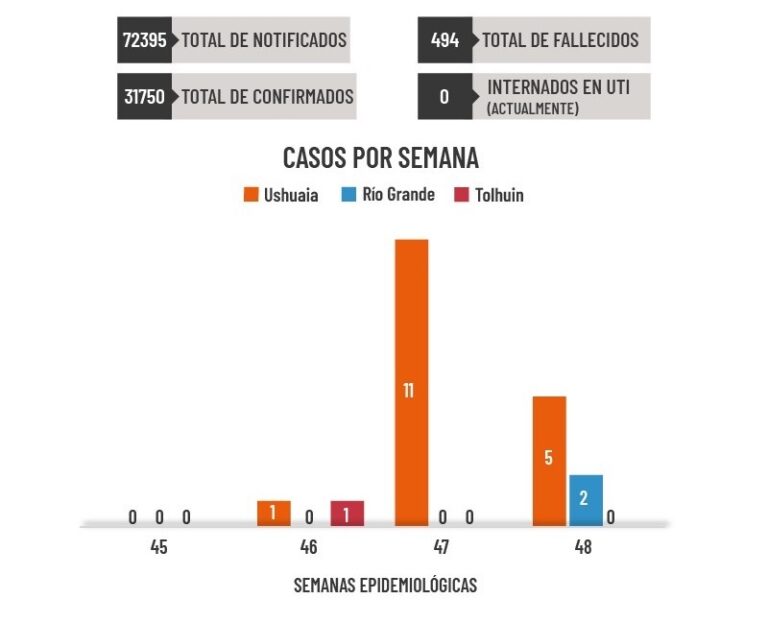 Se trata de casos importados: En la última semana se detectaron 5 nuevos contagios en Ushuaia y 2 en Río Grande